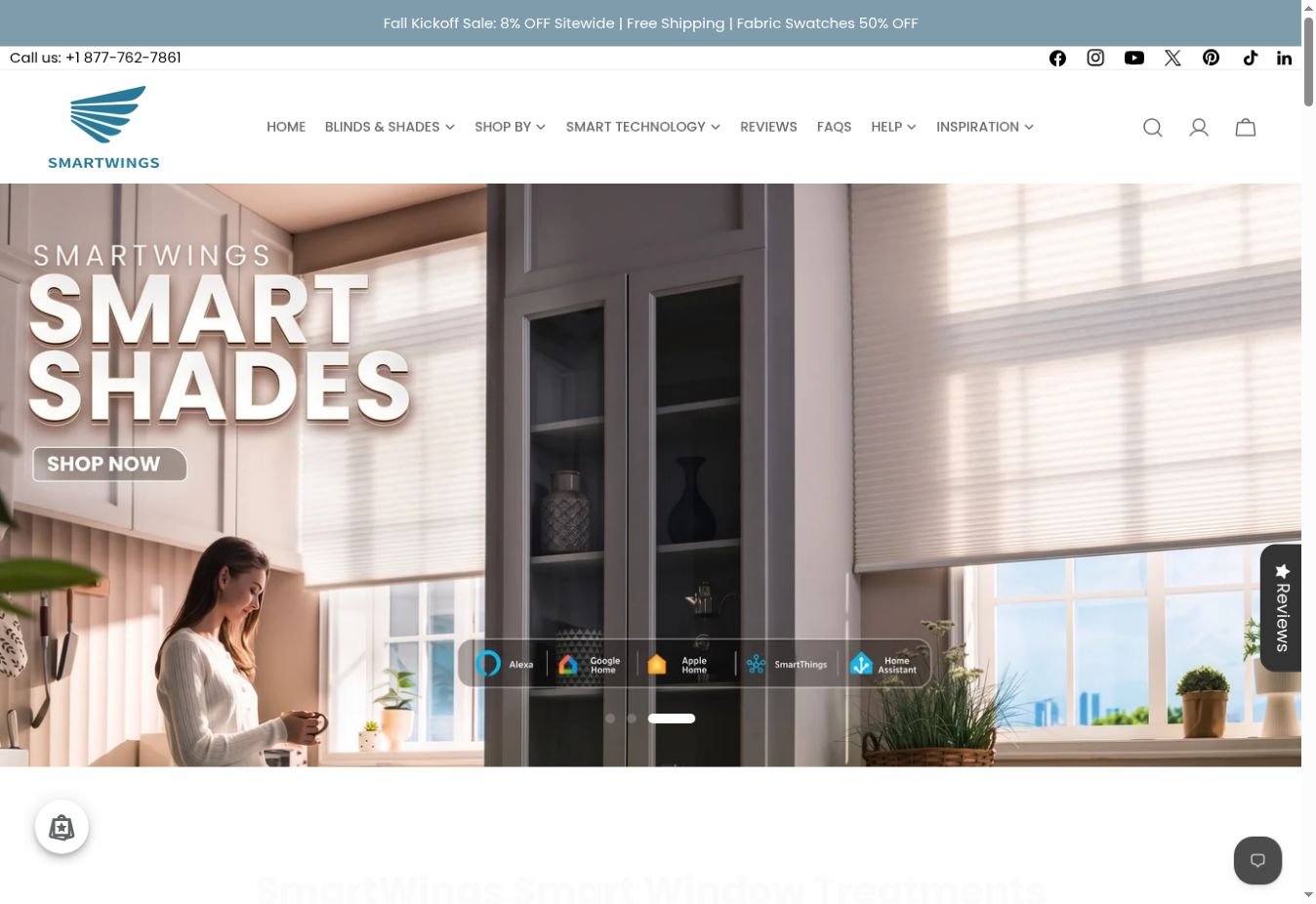 Screenshot of the SmartWings official website